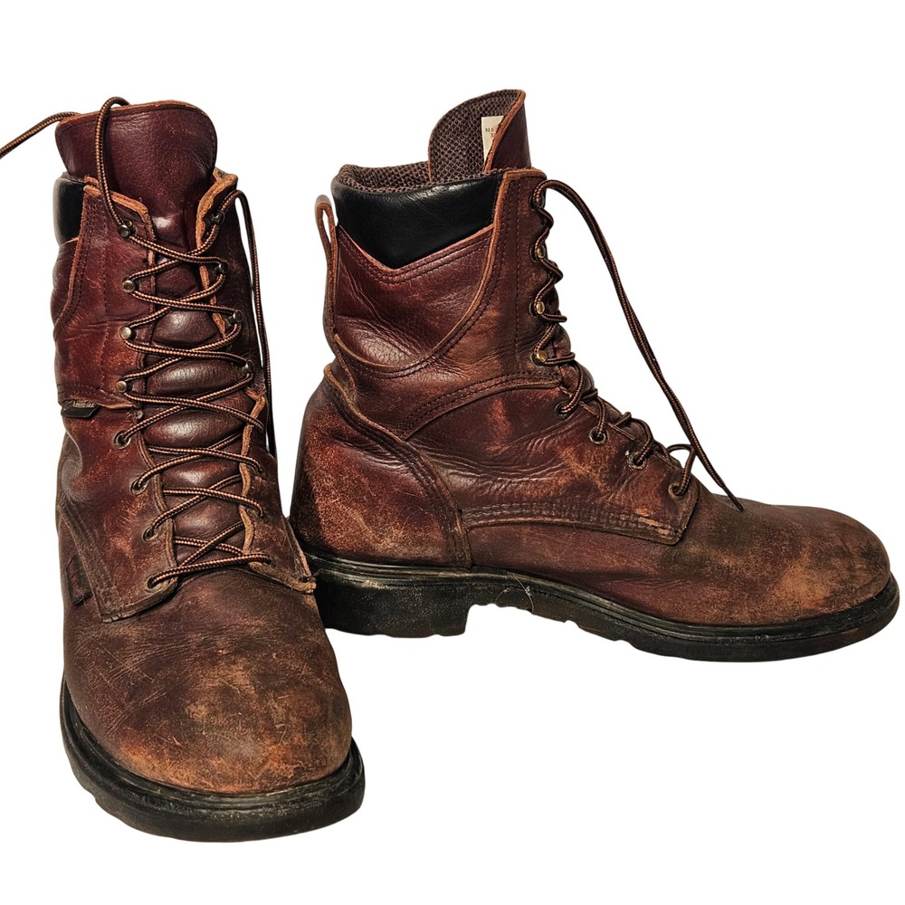 Red Wing 914 Work Boots Mens 13 Brown Leather Gore-Tex Waterproof EH Made in USA